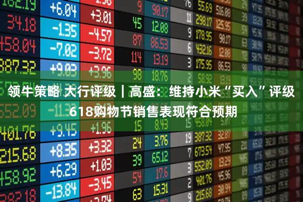 领牛策略 大行评级｜高盛：维持小米“买入”评级 618购物节销售表现符合预期