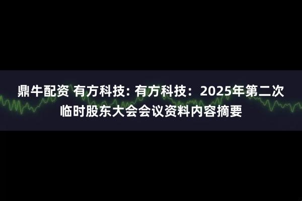 鼎牛配资 有方科技: 有方科技：2025年第二次临时股东大会会议资料内容摘要
