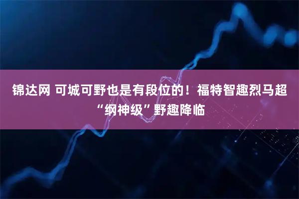 锦达网 可城可野也是有段位的！福特智趣烈马超“纲神级”野趣降临