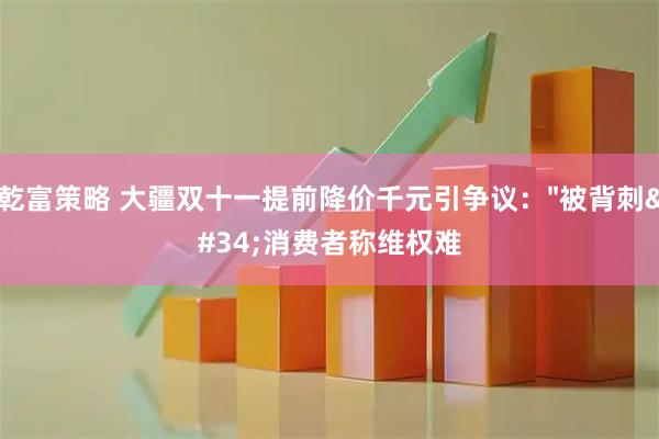 乾富策略 大疆双十一提前降价千元引争议：&#34;被背刺&#34;消费者称维权难